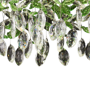 Křišťálový LED lustr LLC211/400GN kulatý, 22W, studené/teplé/neutrální světlo, zelené krystaly, lesklý chrom