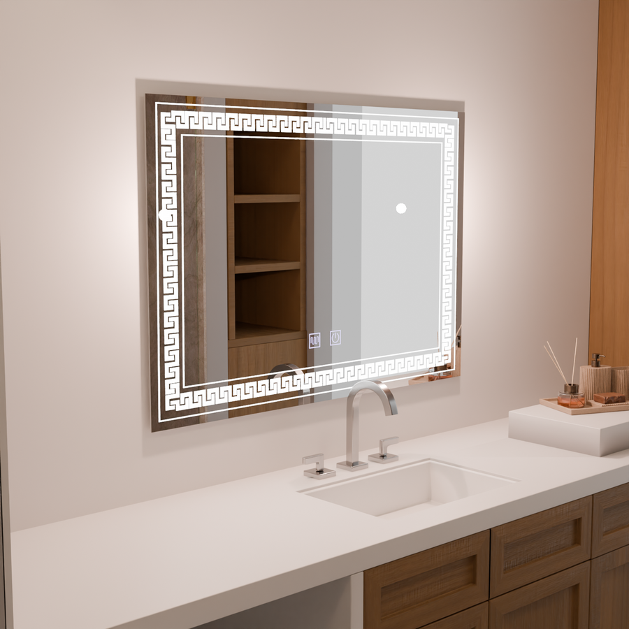 Zrcadlo LED obdélníkový 80x60cm dotykový systém vorice deaktivace