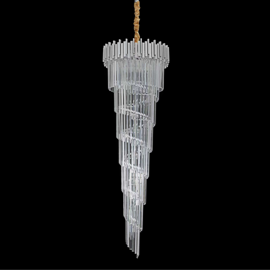 Křišťálový lustr CC110/600x1800CH, 28xE14, průměr 60 cm, výška 180 cm, chrom a stříbro, nastavitelná výška, elegantní design Křišťálové lustry Výchozí název Alessandro Design