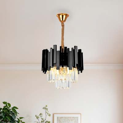 Crystal Blois Petito 3xe14 Chanderier, průměr 30 cm, černá, nastavitelná výška