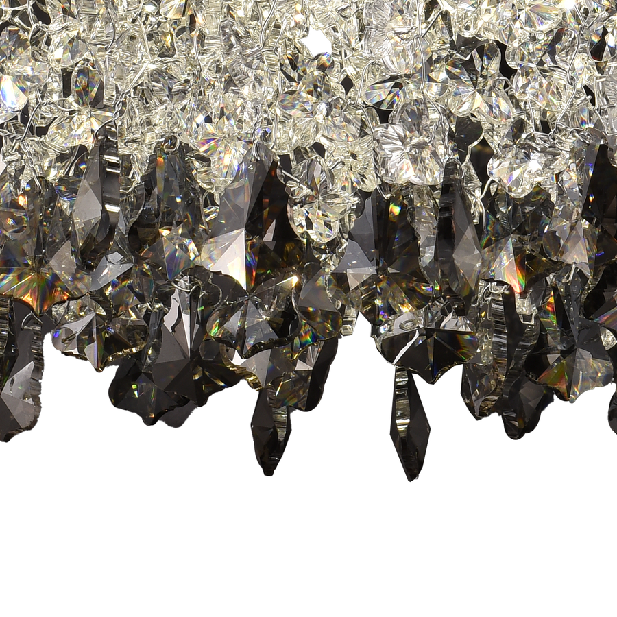 Křišťálový LED lustr LLC212/400BU kulatý, 22W, studené/teplé/neutrální světlo, krystaly, lesklý chrom