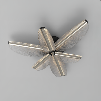 LED lustr s dálkovým ovládáním TULLIO 68W, 6 okvětních lístků, studené/teplé/neutrální světlo, stmívatelné, černá