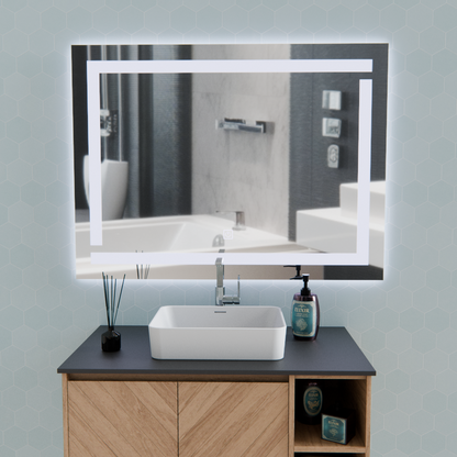 Giga LED zrcadlo, 80x60cm, Silver, Touch, 6000K light