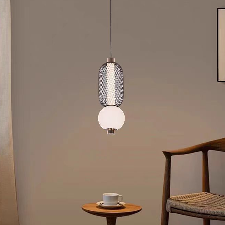 Závěsný LED lustr LM550/2BK, 11W, Světlo 3000/4000/6000K, Černý, Nastavitelná výška