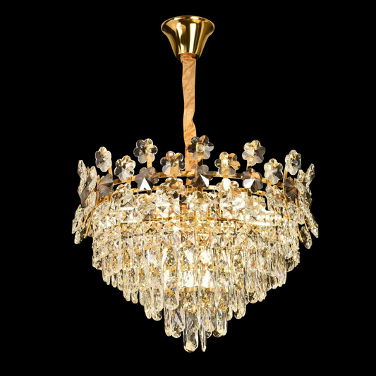 Clarelier Crystal Windsor Elegance 6x E14, průměr 49 cm, lesklé zlato, nastavitelná výška