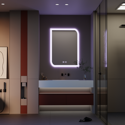 Obdélníkové LED zrcadlo, 60X80cm, E69S/60X80, Touch, Demist System