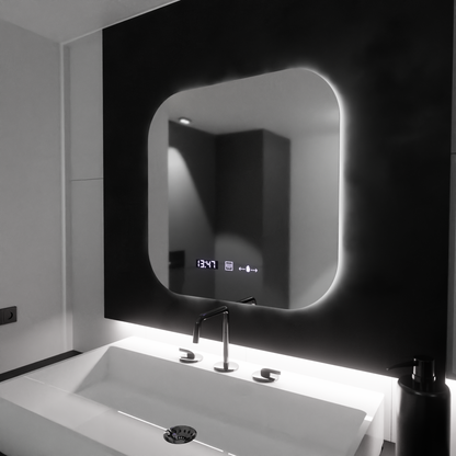 Obdélníkový LED zrcadlo 60x60cm harmonie pohybový pohyb Marcellow System Postižení & Daim teploměr