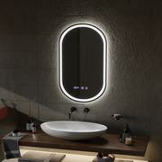 LED Touch Wilhelm Mirror Defrition System, hodiny a teplota 50x80 cm