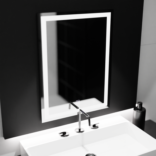 Obdélníkový LED zrcadlo 60x80cm rám Základní dotek