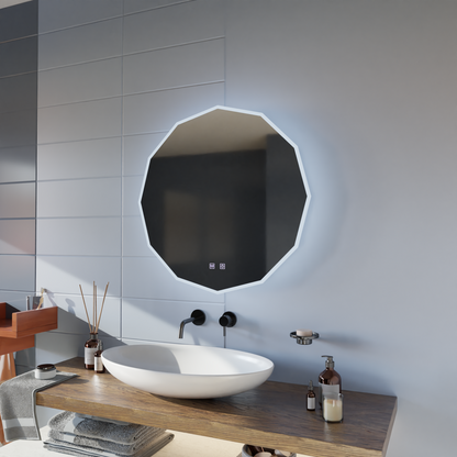LED Touch Lichtkrois LED Mirror, 70x70 cm