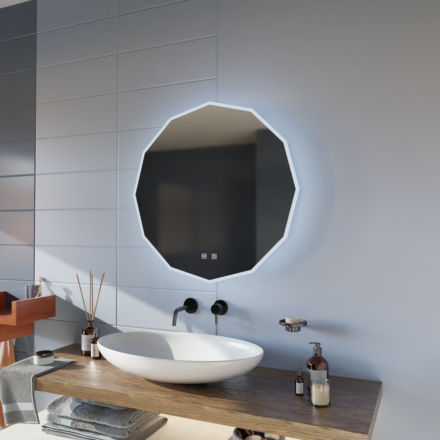 LED Touch Lichtkrois LED Mirror, 70x70 cm