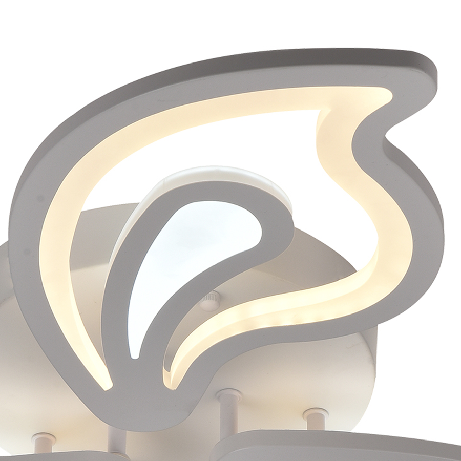 LED lustr s dálkovým ovládáním GLORIOSA 96W, 5 okvětních lístků, Studené/Teplé/Neutrální světlo, Stmívatelné, Bílá