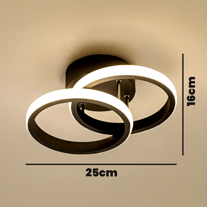 LED lustr VERTEX CIRCULA 22W, 2 kruhy, kovové rámy, studené/teplé/neutrální světlo, černá