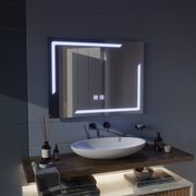 Obdélníkové LED zrcadlo, 80x60cm, ECLISSA Touch, Demister System, Stmívatelné
