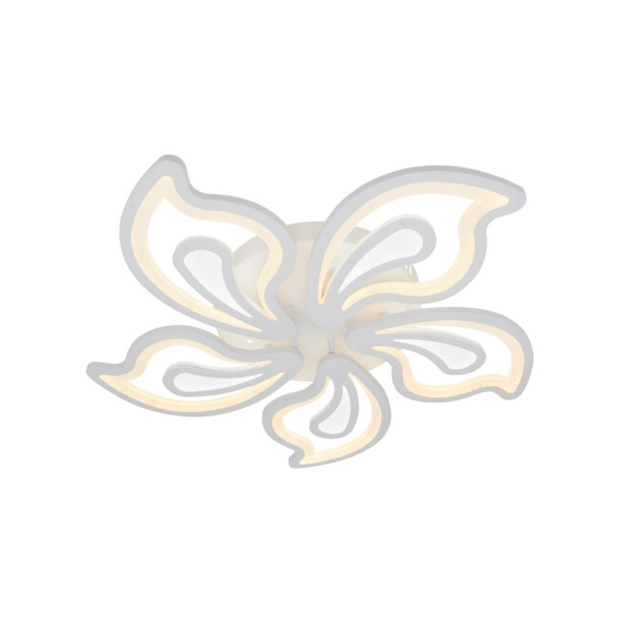 LED lustr s dálkovým ovládáním GLORIOSA 96W, 5 okvětních lístků, Studené/Teplé/Neutrální světlo, Stmívatelné, Bílá