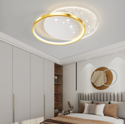 LED chtíč s dálkovým ovládáním Lunaro Lucenta, 110 W, 2 kruhy, chladné/horké/neutrální světlo, nestabilní, zlaté