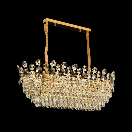 Clarelier Crystal Windsor Elegance 6x E14, průměr 49 cm, lesklé zlato, nastavitelná výška