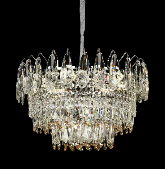 Clarelier Crystal Windsor Elegance 6x E14, průměr 49 cm, lesklé zlato, nastavitelná výška