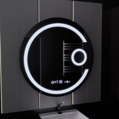Mirror LED kolem 70 cm Visio Motionglow Marcello Desiclatic Clock System & Cosmetický teploměr
