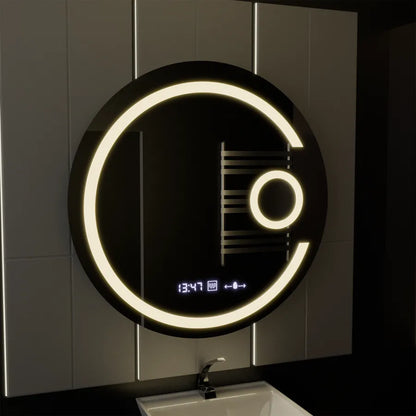 Mirror LED kolem 70 cm Visio Motionglow Marcello Desiclatic Clock System & Cosmetický teploměr