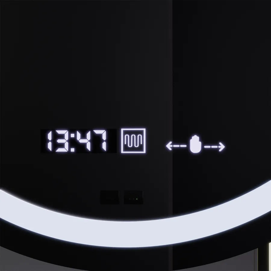 Mirror LED kolem 70 cm Visio Motionglow Marcello Desiclatic Clock System & Cosmetický teploměr