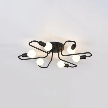 Modernistický lustr Hexa 6, 6x E27, černý, moderní design