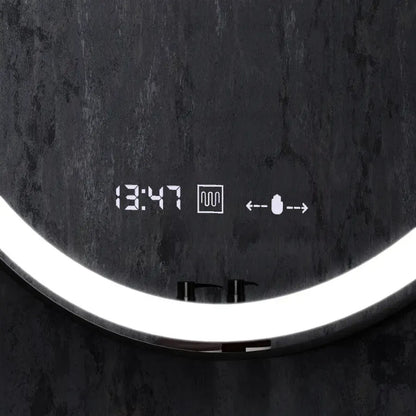Mirror LED kolem 70 cm Celesti Majesti Noir Motionglow Marcello Clock Defrition System & Dimable teploměr