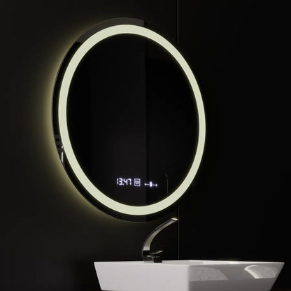 Zrcadlové kulaté LED LED 80 cm Celeste Motionglow Marcello Dimable Clock Dezoring System