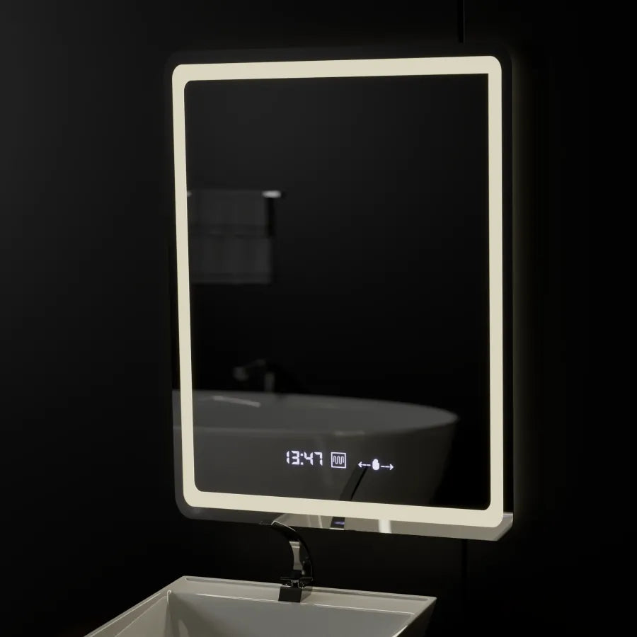 Obdélníkový LED zrcadlo 60x80 cm Motionglow Sensor Marcellow Wizz System odmrazování hodin a dimable teploměr