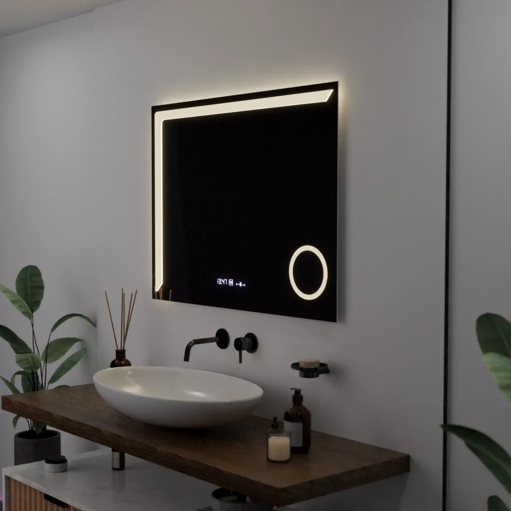 Zrcadlo LED obdélníkový 80x60cm Precision Motiongllow Marcello Desiclatic Clock Defrosting System
