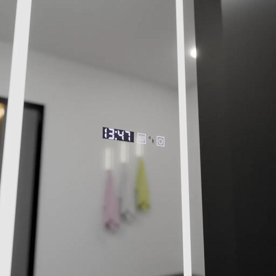 Zrcadlový LED obdélníkový 45x140cm Giulia Sensor Radar Marcello Desical Clock Defrock System