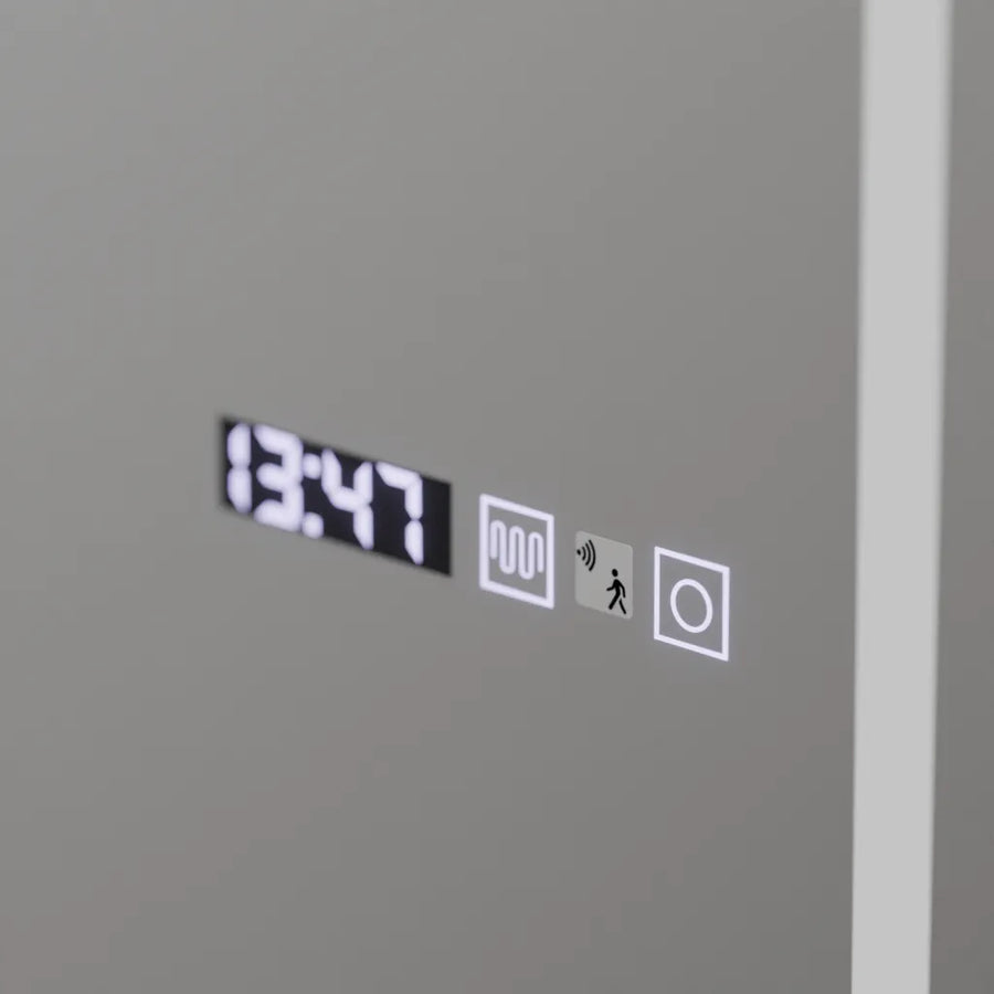 Mirror LED Rectangula 60x150cm Senzor Sensor Radar Marcello Clock DeFrost & Dimable teploměr