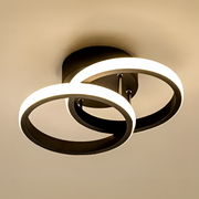 LED lustr VERTEX CIRCULA 22W, 2 kruhy, kovové rámy, studené/teplé/neutrální světlo, černá