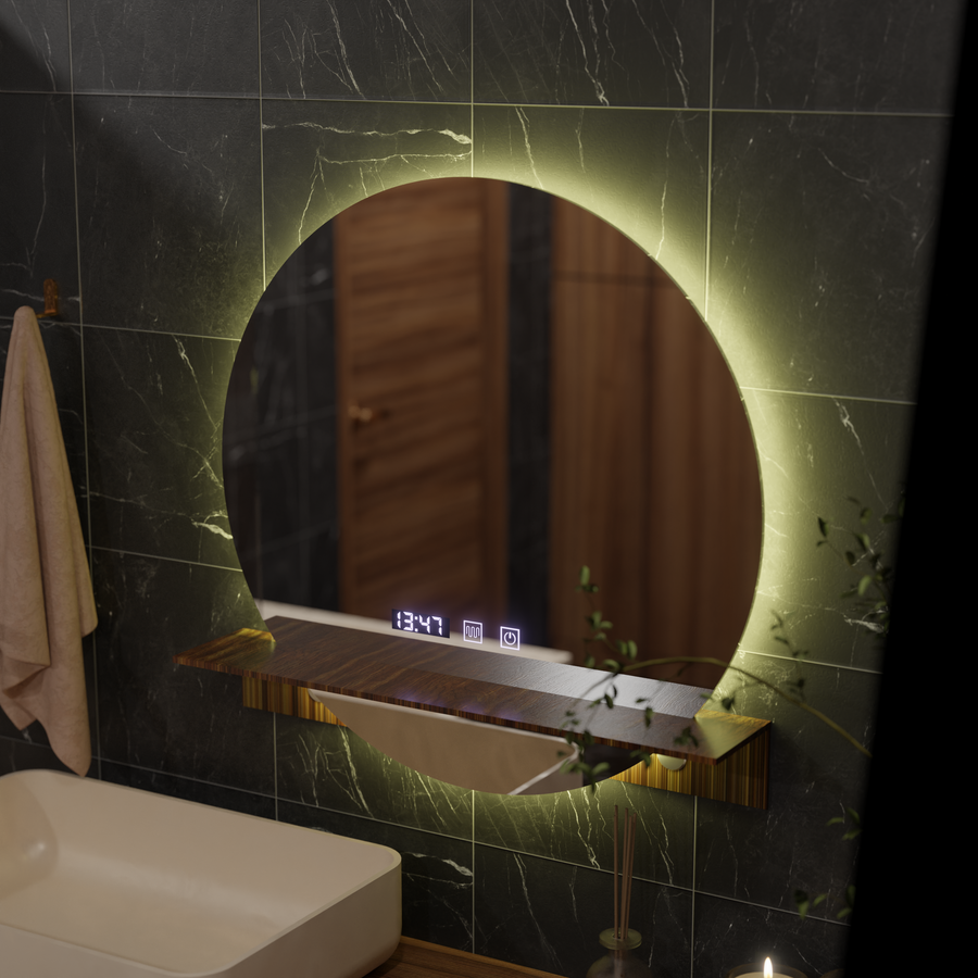 LED Touch dotykový systém Defrition Defrition System, hodiny a teplota 60x60 cm s integrovanou podporou