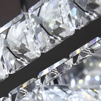 LED Chandier Alberico Square, 19W, Cold/Hot/Neutral Light, Crystal, Glossy Chrome