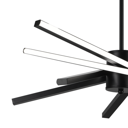 LED lustr s dálkovým ovládáním LT176/5BK, 69W, 5 prvků, studené/teplé/neutrální světlo, stmívatelný, černý, výškově nastavitelný