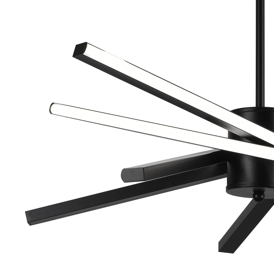 LED lustr s dálkovým ovládáním LT176/5BK, 69W, 5 prvků, studené/teplé/neutrální světlo, stmívatelný, černý, výškově nastavitelný