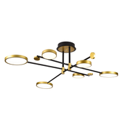 LED lustr s dálkovým ovládáním MARIA, 6 prvků, 31W, teplé/studené/neutrální světlo 3000K/4000K/6000K, stmívatelné, zlatá a černá, kov