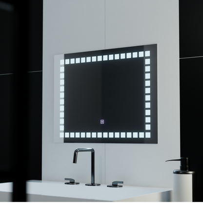 Zrcadlo LED obdélníkový 80x60cm mřížka světla Základní dotek