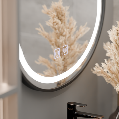 Oval LED Mirror 60x80cm Torino Luce Touch Deframe Dimable System