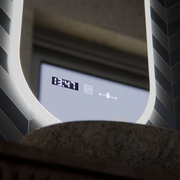 Oválné LED zrcadlo, 50x100cm, Lucia Sensor Marcello, Demister System, Hodiny & Teploměr, Stmívatelné