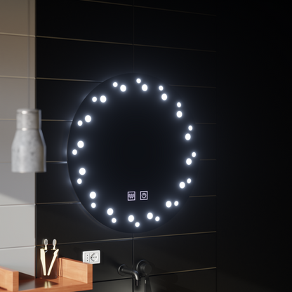 LED Touch Ivory Mirror Dezoring System 70x70cm