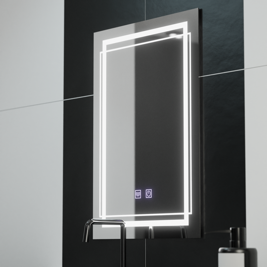 Zrcadlo LED obdélníkový 50x70cm dotykový systém deaktivace Koven