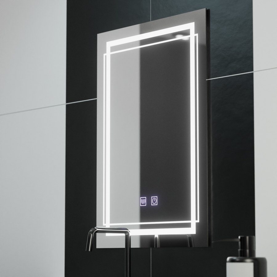 Zrcadlo LED obdélníkový 50x70cm dotykový systém deaktivace Koven