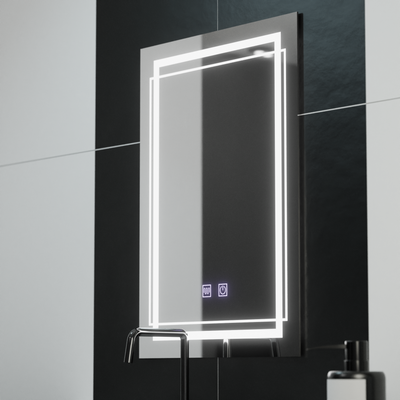 Zrcadlo LED obdélníkový 50x70cm dotykový systém deaktivace Koven