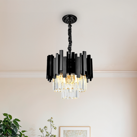Crystal Blois Petito 3xe14 Chanderier, průměr 30 cm, černá, nastavitelná výška