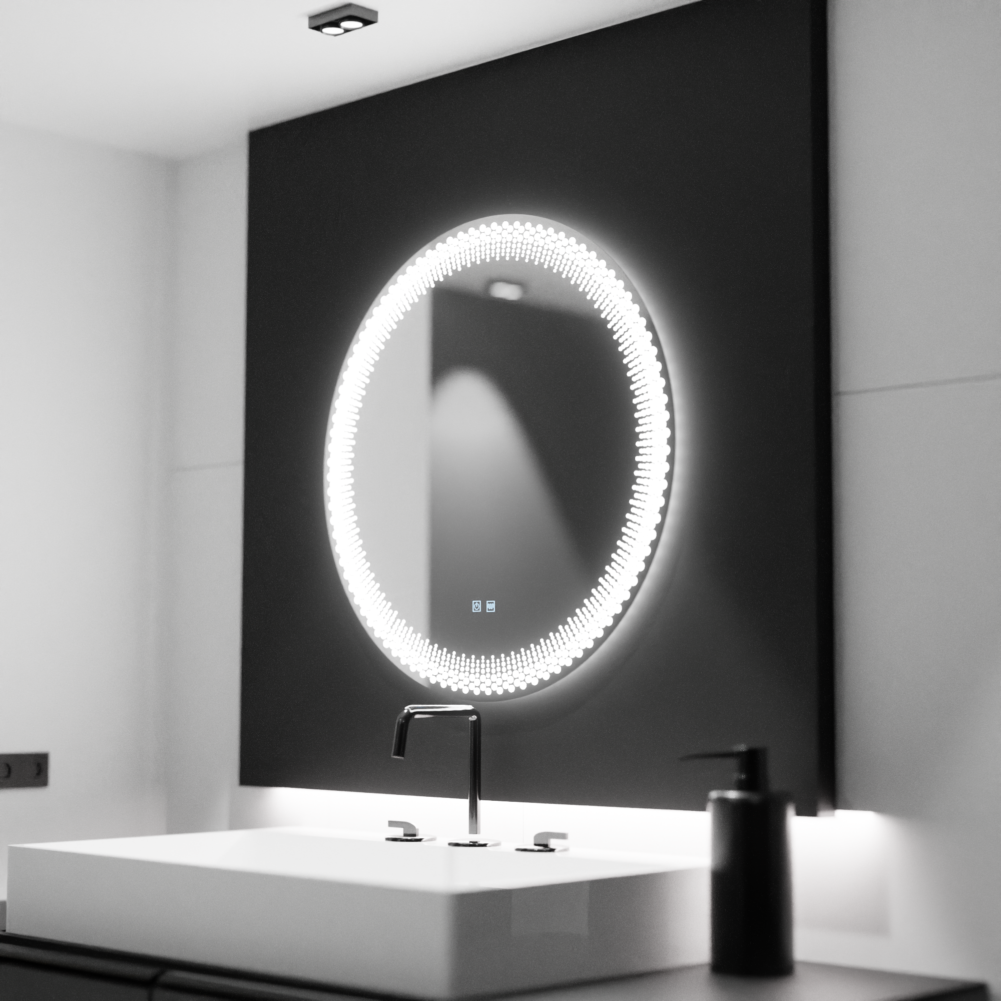 60 cm kulatý LED zrcadlo - Stellaire Touch System neznámé deaktivace
