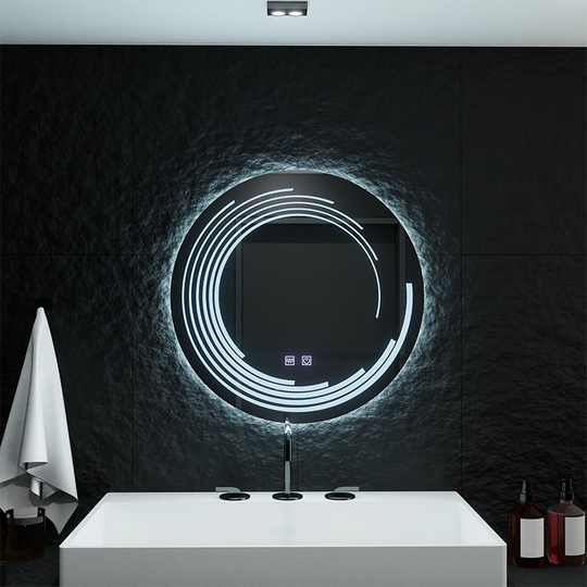 LED kulaté zrcadlo 70 cm Lira Verità Touch Stmívatelný systém odmlžování