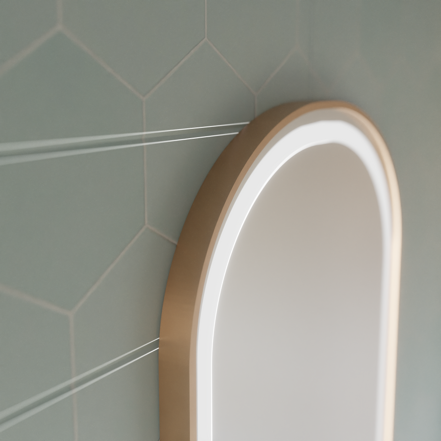 LED dotykový zrcadlo import nemoci Systém 50x80 cm rám růžového zlata