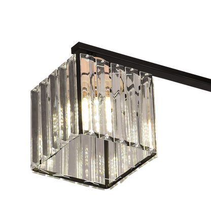 Klasický moderní gruzínský lustr, LC111/6BK, 6x E27, černý, kov a sklo